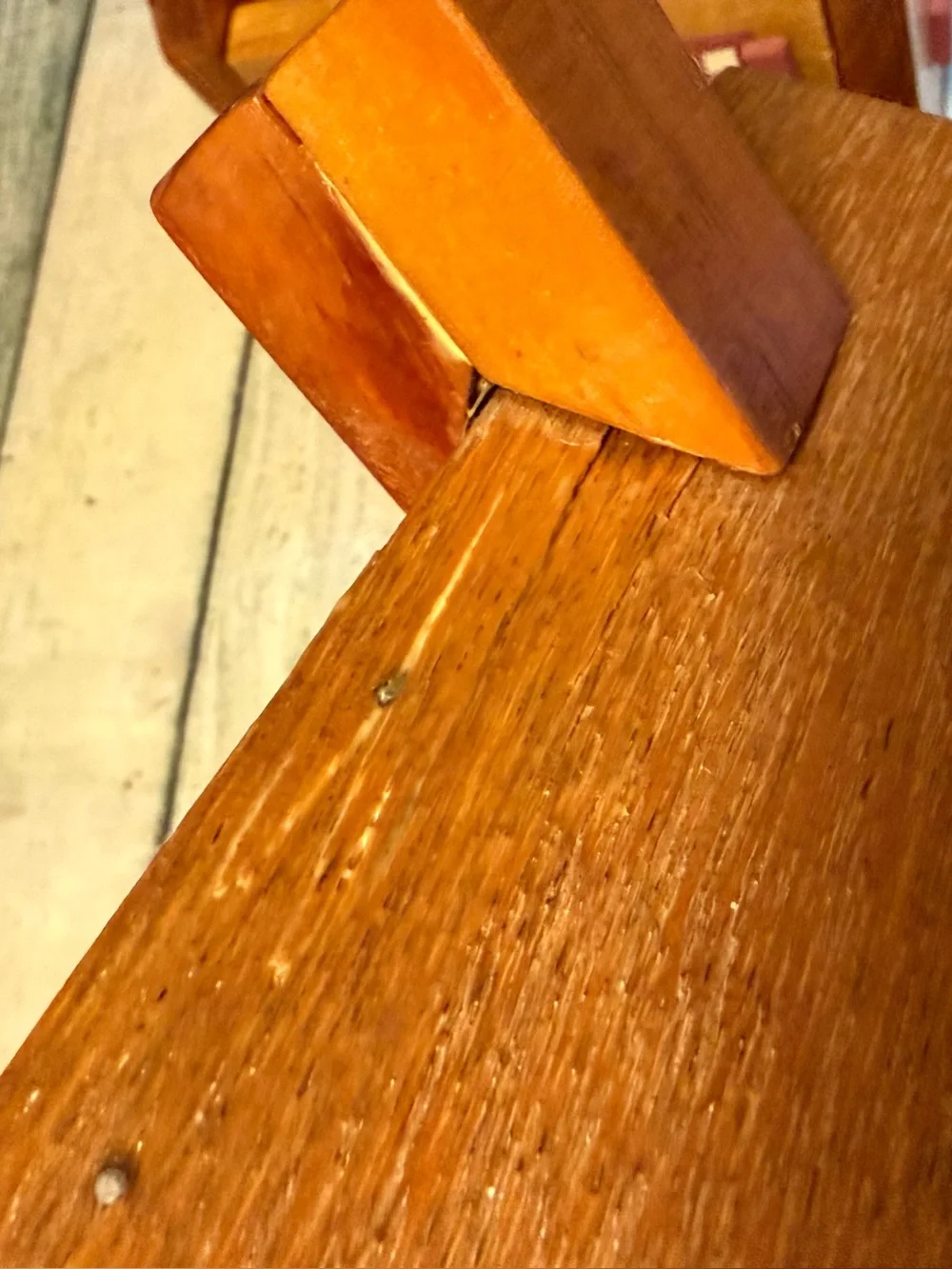 Grandmacore Vintage handmade Wooden House Recipe Box. Flaw